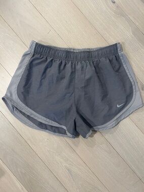 Nike Women's Dark Gray and Light Gray Athletic Running Shorts